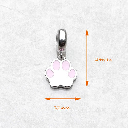 Damen-Charm-Anhänger rosa Pfote süß niedlich aus Sterlingsilber