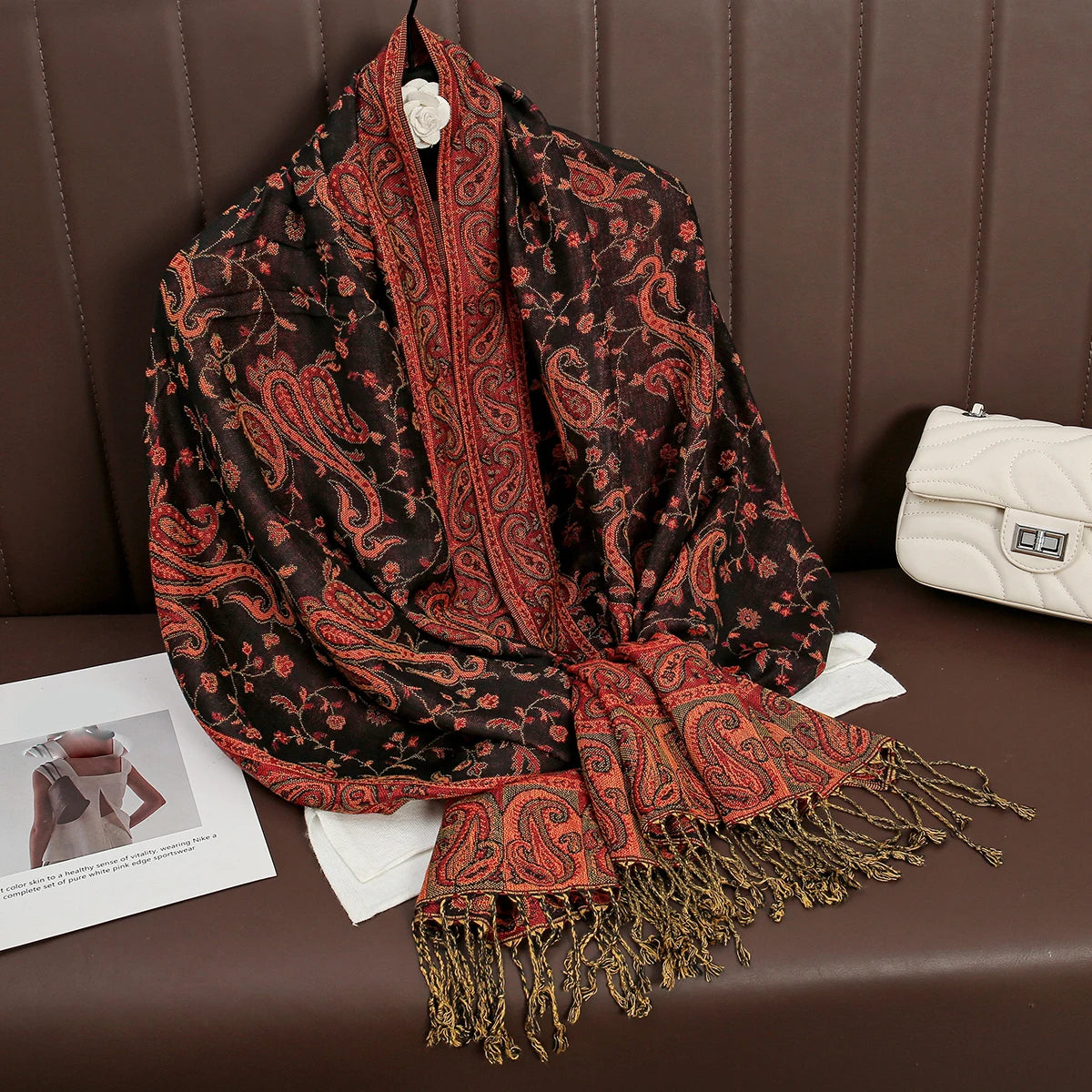 Damen Winterschal Kaschmir Pashmina Luxus Druck warm Stolen Foulard Baumwolle