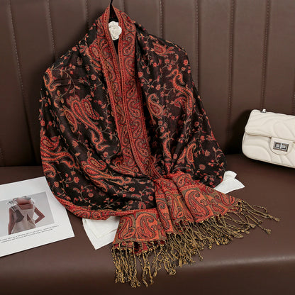 Damen Winterschal Kaschmir Pashmina Luxus Druck warm Stolen Foulard Baumwolle