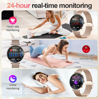 Damen Smartwatch mit 1,43 Zoll AMOLED Display und Herzfrequenzmonitor