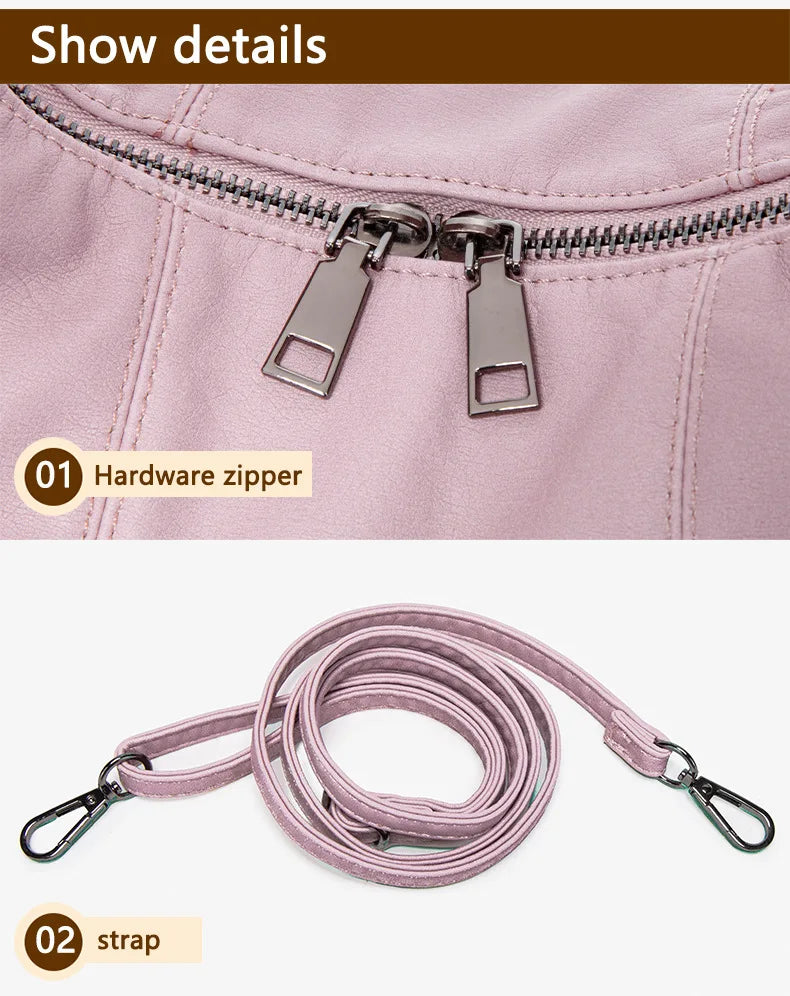 Damen-Hobo-Tasche Aus Weichem Kunstleder Mit Abnehmbarem Schulterriemen Schwarz Alltagstauglich