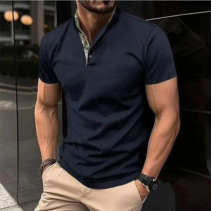 Herren-Polo-T-Shirt mit kurzen Ärmeln und Knopfleiste – große Größen, ideal für den Sommer