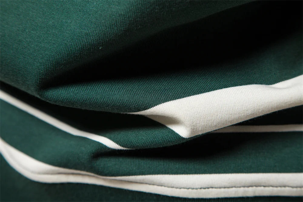 Herren Langarm Polo Shirt aus Baumwolle mit gestreiftem Reißverschluss
