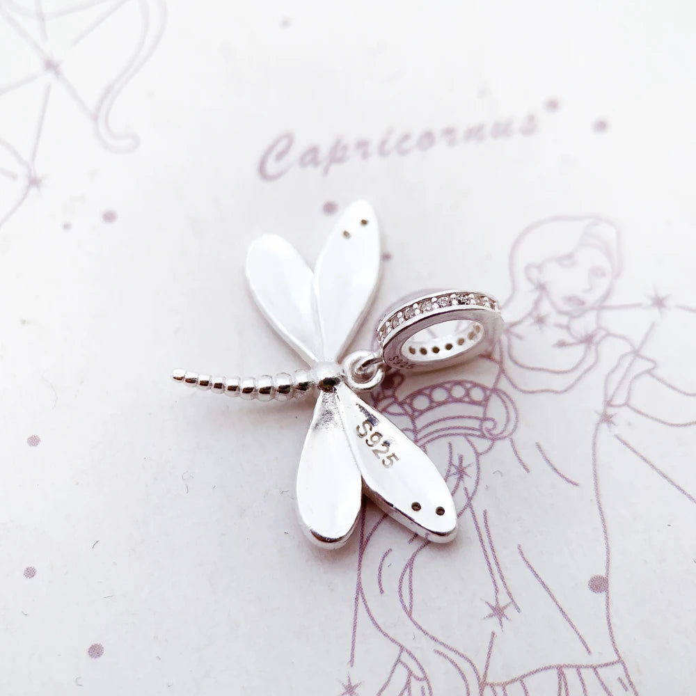 Damen-Charm-Anhänger Libelle bunt original aus Sterlingsilber