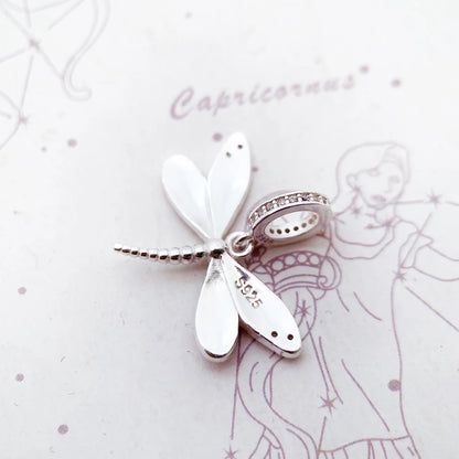 Damen-Charm-Anhänger Libelle bunt original aus Sterlingsilber