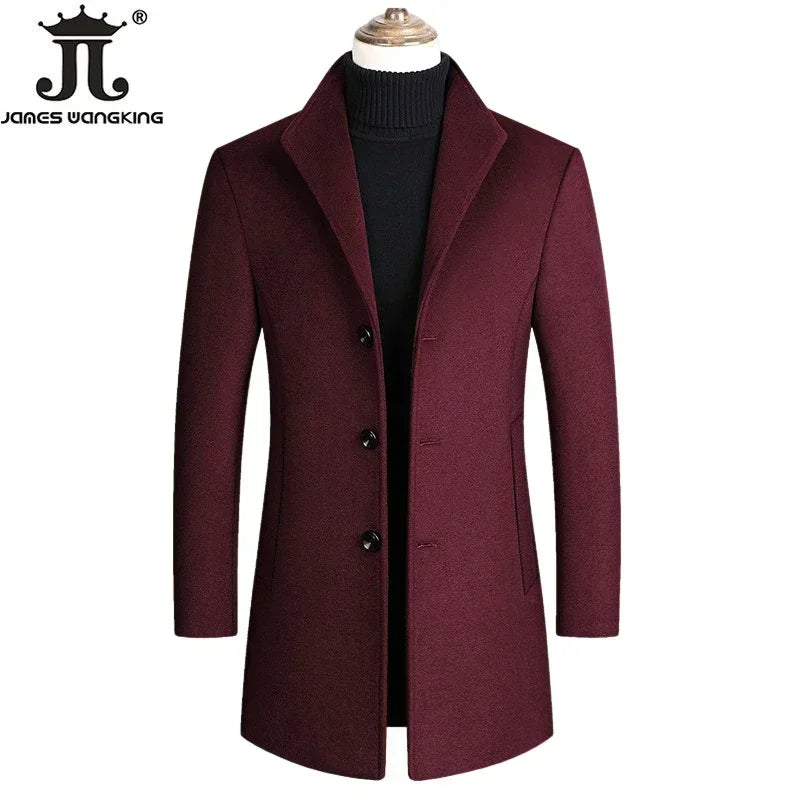 Eleganter Wollmantel für Herren – Herbst & Winter