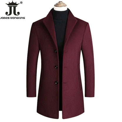 Eleganter Wollmantel für Herren – Herbst & Winter