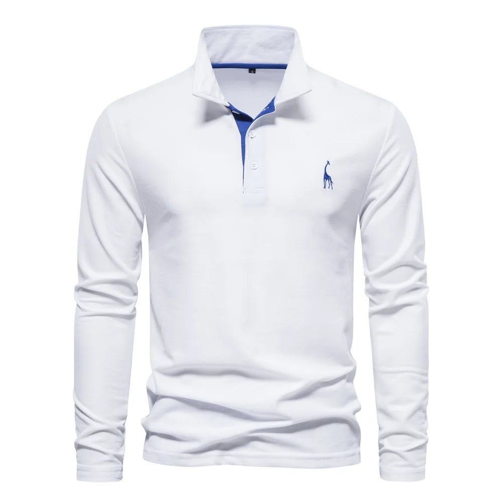 Premium Herren Langarm Polo Shirt Atmungsaktiv Und Elegant Für Business