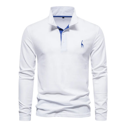 Premium Herren Langarm Polo Shirt Atmungsaktiv Und Elegant Für Business