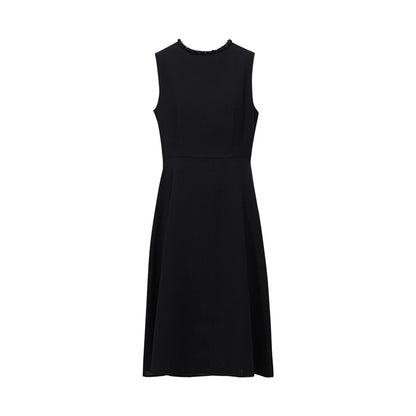 Elegantes Tailliert Midi Kleid Damen Sommer Ärmellos