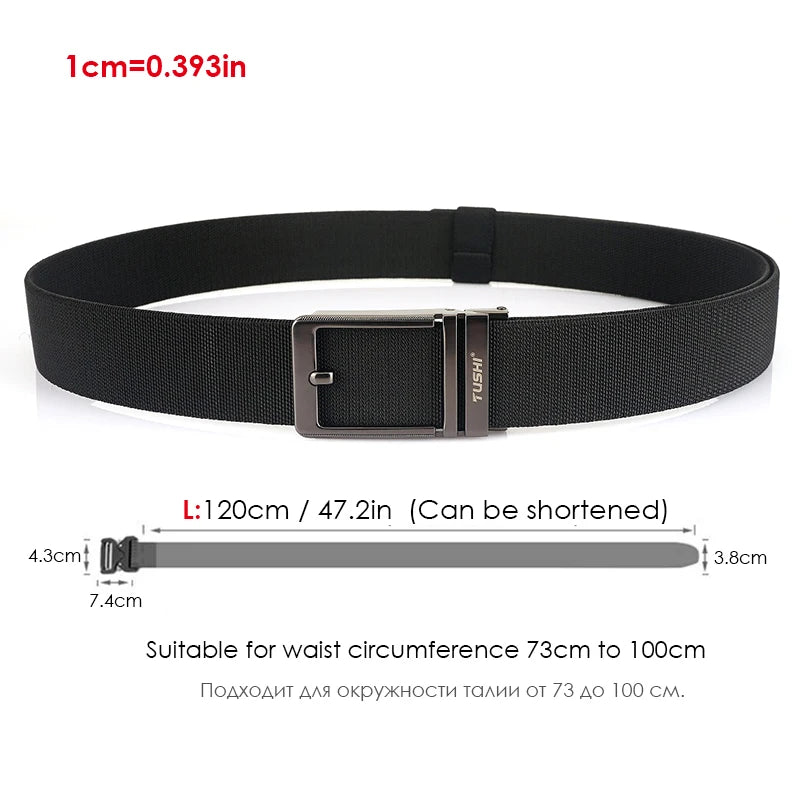 VATLY Herren Stretch-Gürtel 38mm mit Automatik-Schnalle aus Nylon