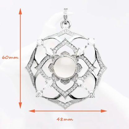 Damen-Charm-Anhänger weißer Lotus Vintage Seele aus Sterlingsilber
