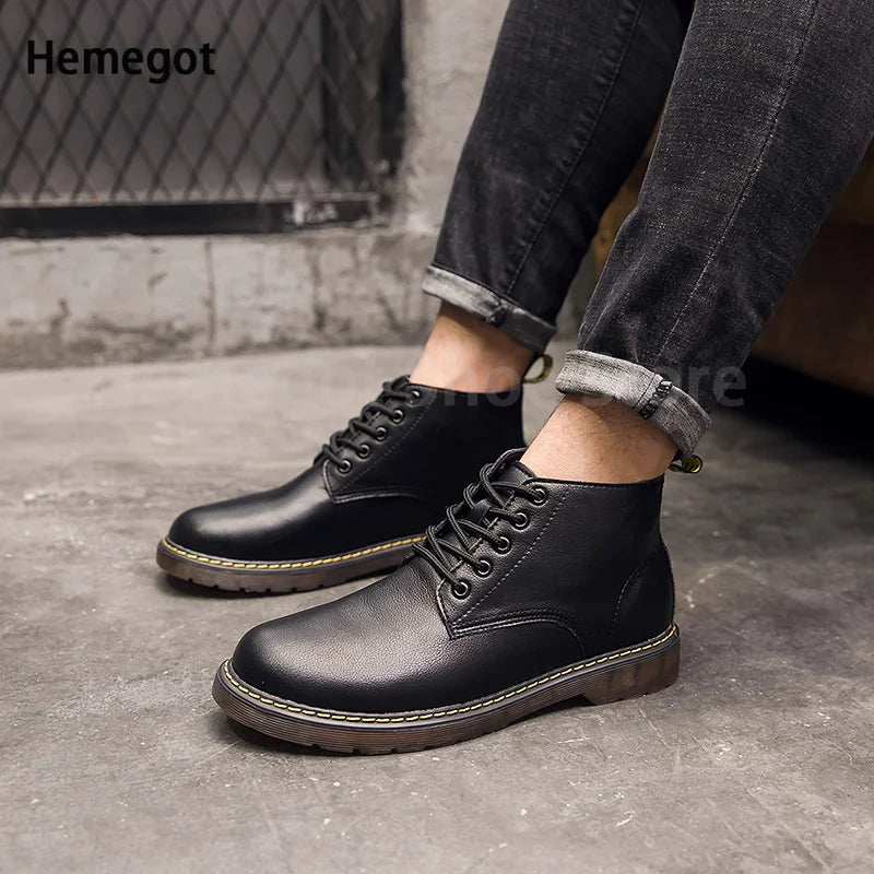 Herren-Schnürschuhe aus Leder in Schwarz/Kaffee – elegant & strapazierfähig
