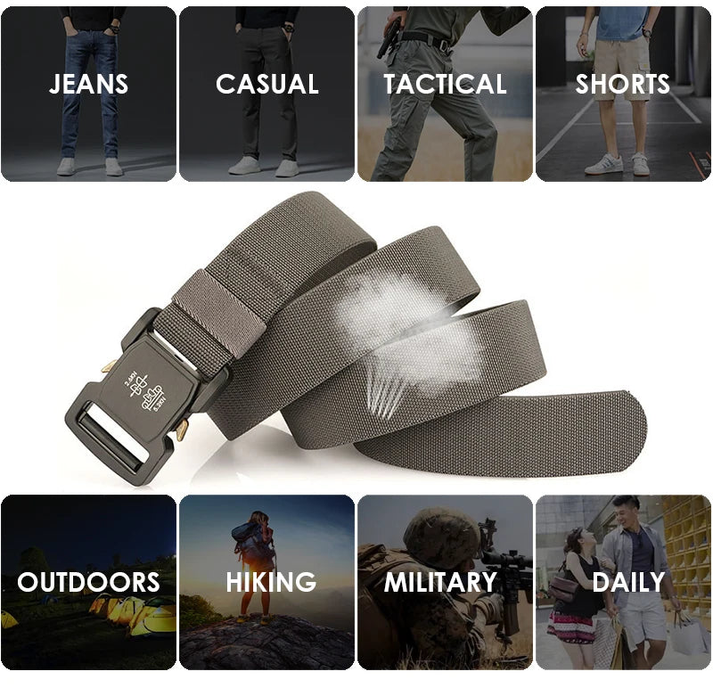Herren-Gürtel Elastischer mit Aluminium-Schnellverschluss für Outdoor und Freizeit Alltags­tauglich