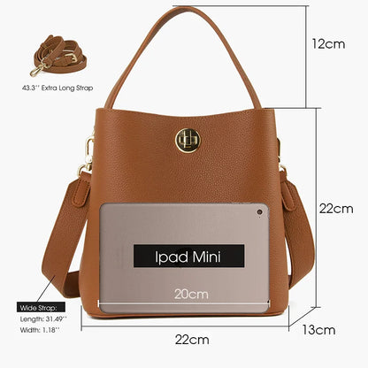 Mini Bucket Bag Vollnarbigem Rindleder | Zwei-Lagen