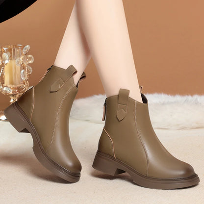 Damen Schnee Stiefel aus Faux Pelz mit rutschfester Sohle und Reißverschluss