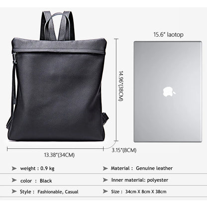 Damen-Lederrucksack Mit Top-Griff Und Viel Stauraum Durch Mehrfachtaschen Und Gepolsterter Rücken