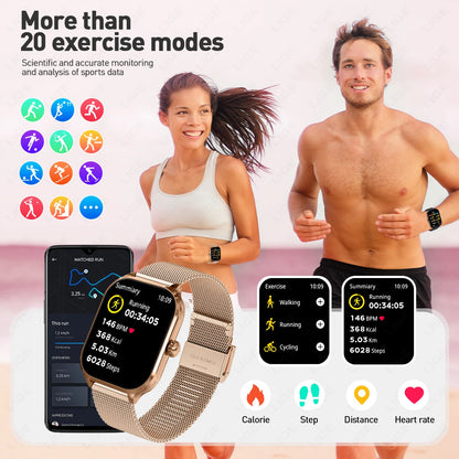 LIGE Voice Calling Smart Watch 2,01" Display 24H Gesundheitsmonitor Sport Smartwatch Benutzerdefinierte Zifferblätter Männer Frauen Smartwatches Neu