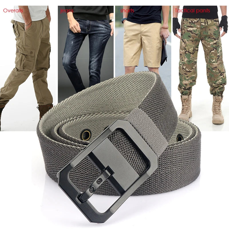 Unisex-Gürtel Aus Nylon Beidseitig Tragbar Reversibel Mit Metall-Schnalle 105–120 cm
