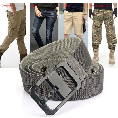 Unisex-Gürtel Aus Nylon Beidseitig Tragbar Reversibel Mit Metall-Schnalle 105–120 cm