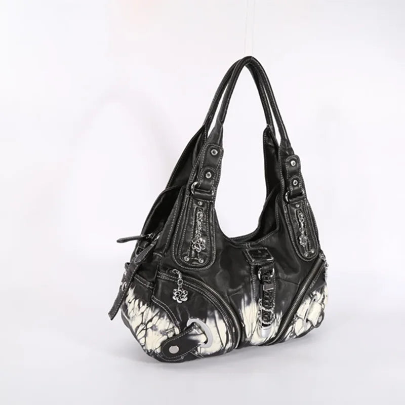 Damen-Schultertasche Mit Buntem Muster Und Vielseitigem Alltagsbegleiter Für Alltag Und Freizeit