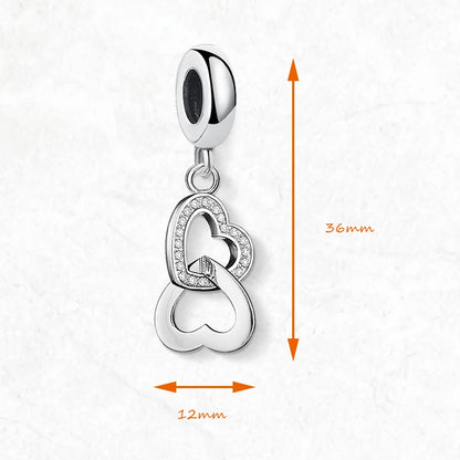 Damen-Charm-Anhänger Herz-Kette romantisch Liebesbeweis aus Sterlingsilber