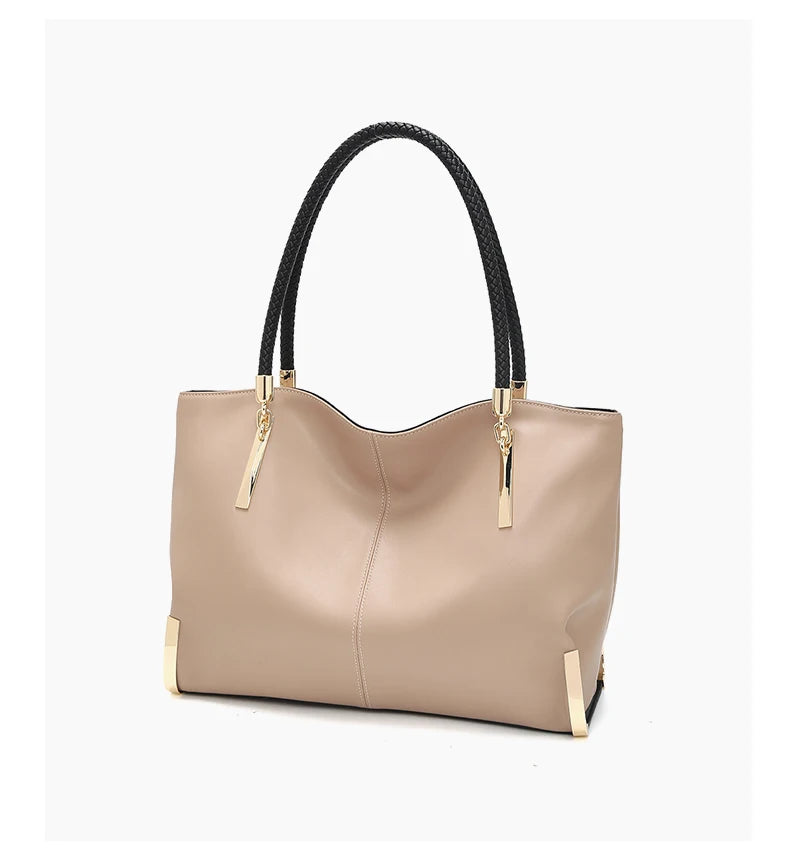 Damen Schultertasche Elegant aus Spaltleder mit Großem Fassungsvermögen