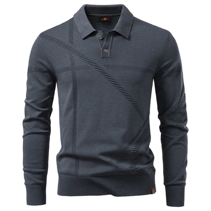 Premium Herren Winterpoloshirt Thermo Warm Elastisch Elegant Casual Top