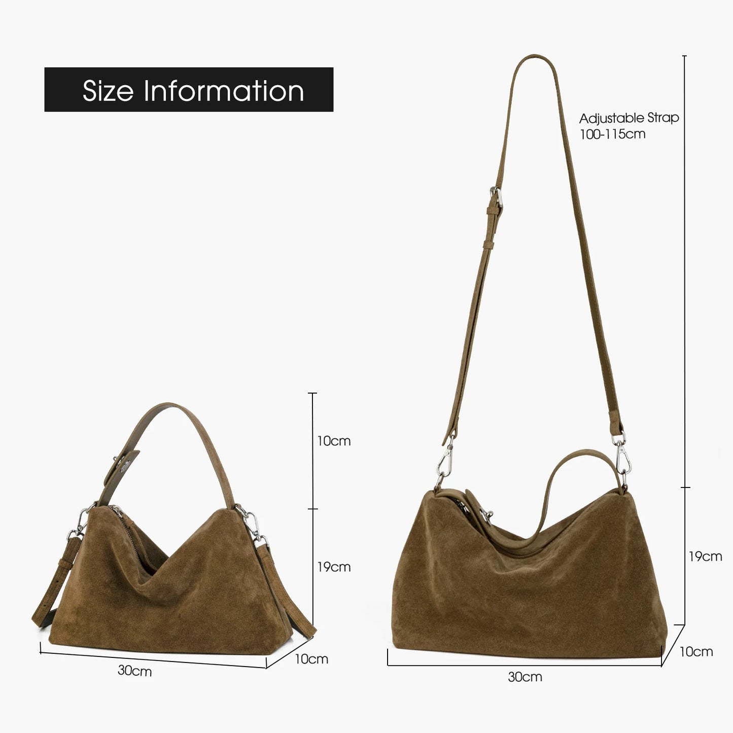 Wildleder-Handtasche | Elegant und Großzügig