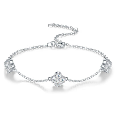 Damen-Armband mit Kleeblatt-Moissanit aus Sterlingsilber
