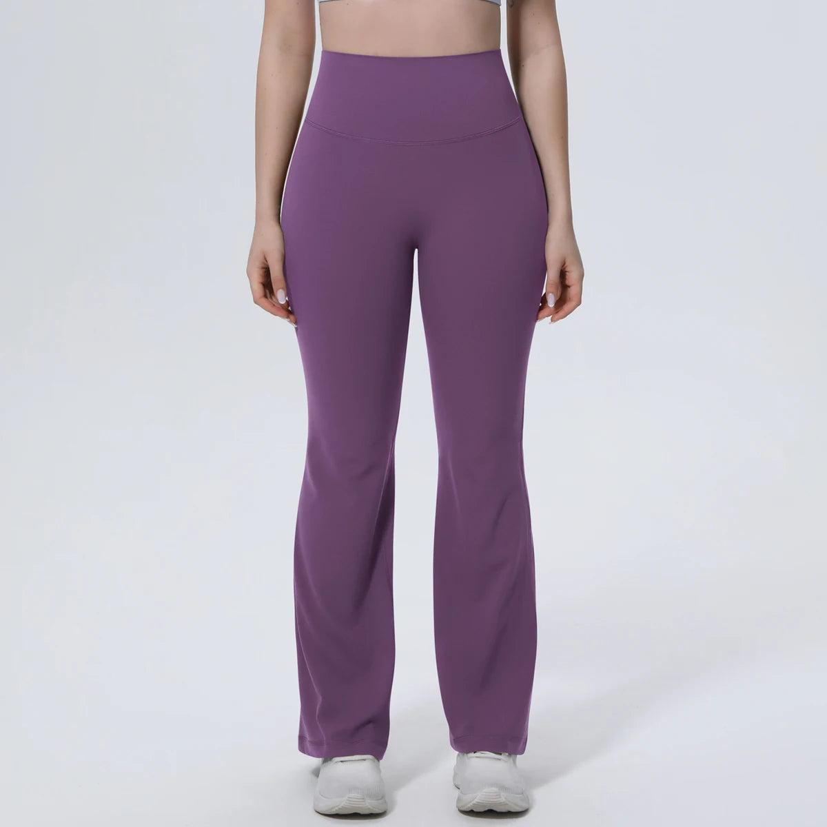 High-Waist-Leggings mit weitem Bein, lila