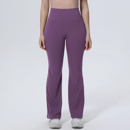 High-Waist-Leggings mit weitem Bein, lila