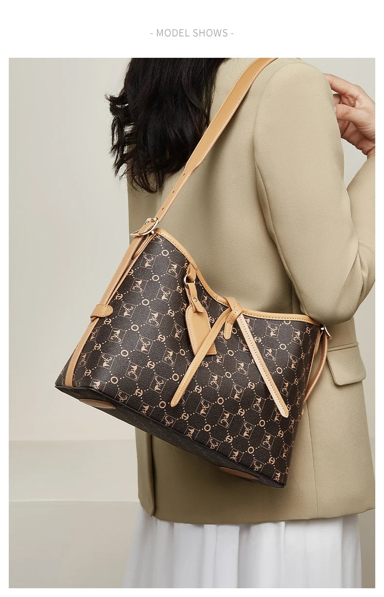 Damen-Schultertasche Alltagstauglich Im Casual-Stil Mit Dezentem Letter-Dekor Und Vielseitig Einsetzbar
