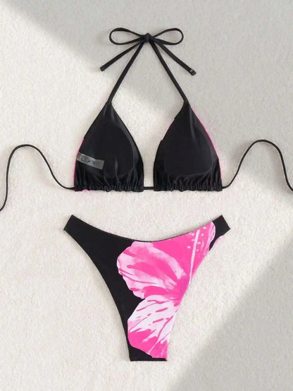 Glamouröses Damen-Bikini-Set mit Push-up-Effekt und glänzendem Design – perfekt für den Strand oder Pool