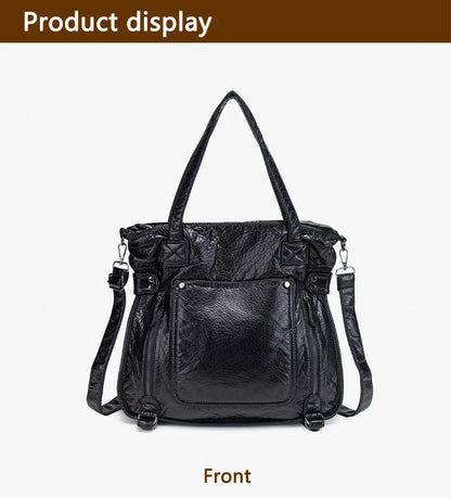 Damen-Handtasche aus weichem Leder mit Mehrfachfächern Große Umhängetasche mit Top-Griff