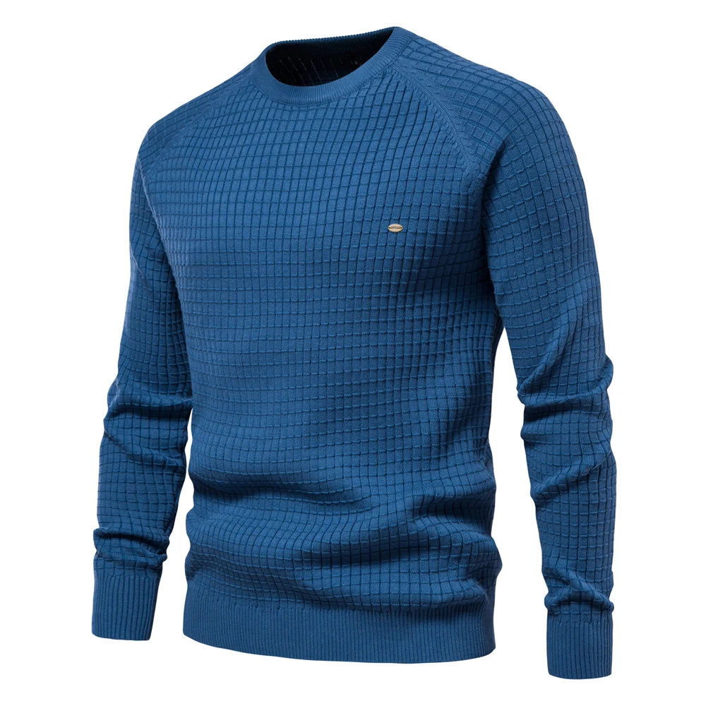 Männer Pullover aus 100 Prozent Baumwolle in solider Farbe für Herbst und Winter