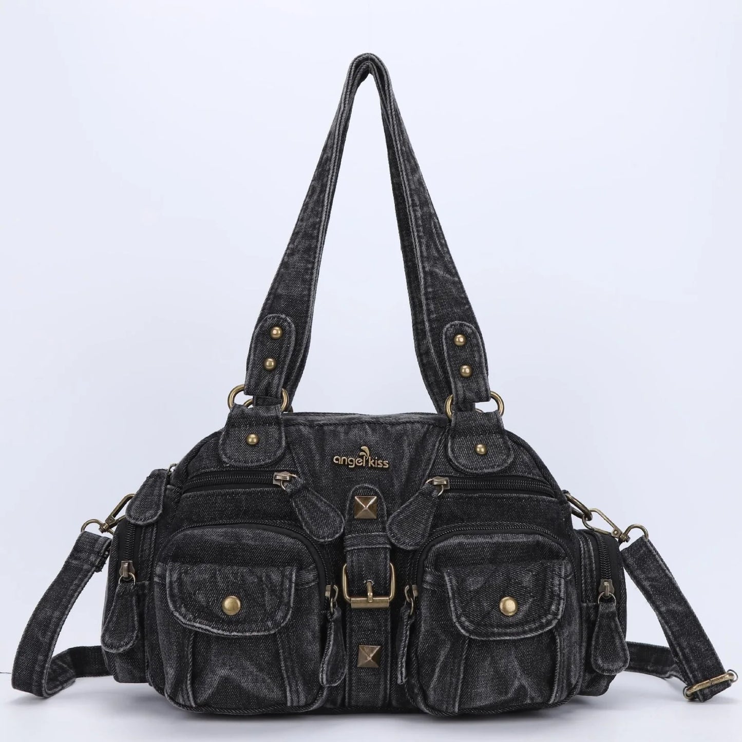 Damen-Handtasche Aus Denim Mit Top-Handle Und Schultergurt Für Alltag Und Freizeit