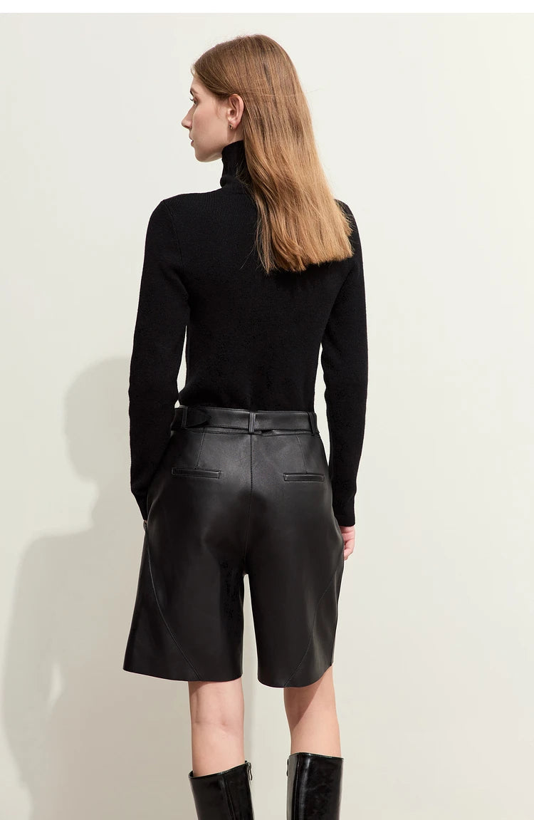 Damen-Rollkragenpullover Kaschmir-Wolle Slim Stickerei Winter