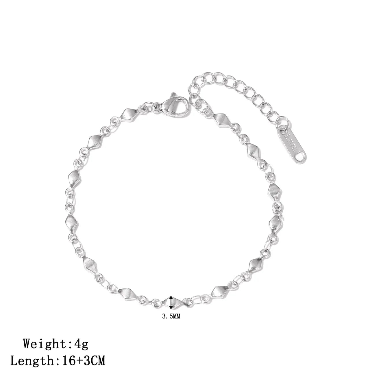 Damen-Gliederarmband geometrisch aus Edelstahl
