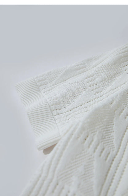 Damen-Rundhals-Strickjacke Viskose einfarbig Kurzarm Büro Sommer
