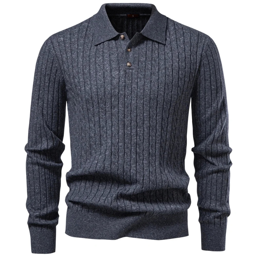 Premium Herren Zopfmuster Pullover Kunstkaschmir Warm