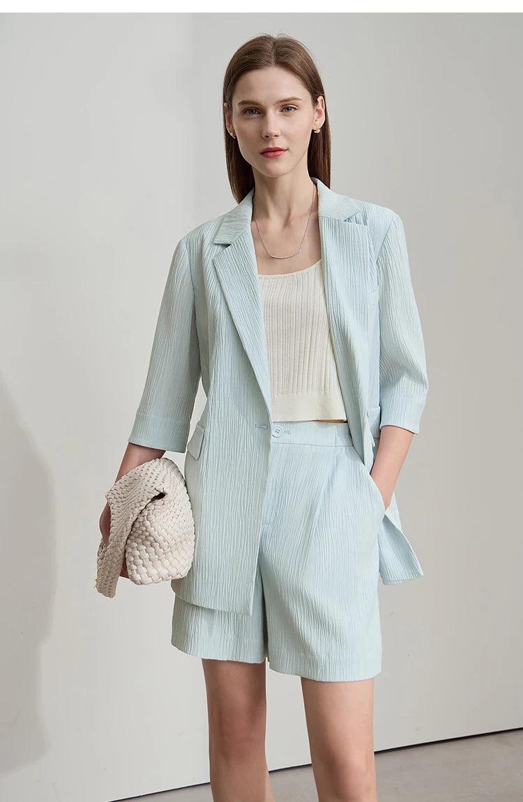 Damen Blazer Shorts aus leichtem Material für den Sommer 2025 mit Taschen