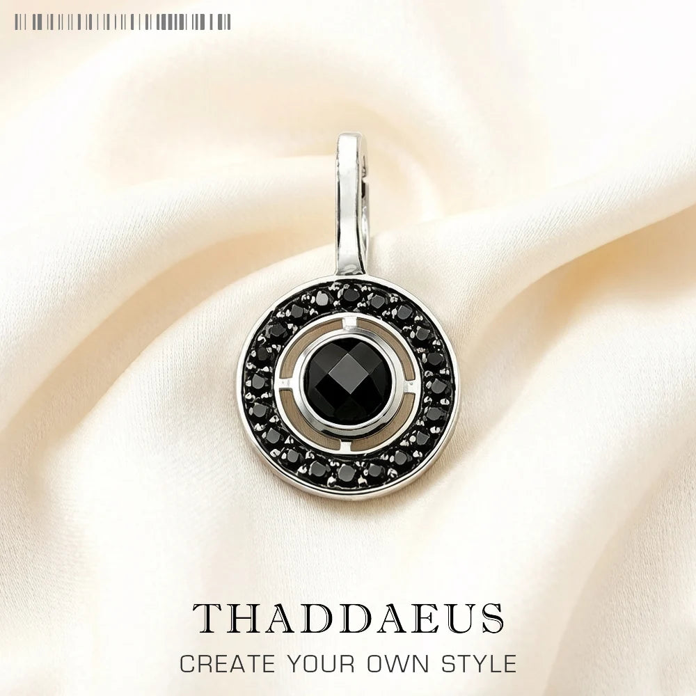 Damen-Anhänger schwarzes Ornament Bohemia aus Sterlingsilber