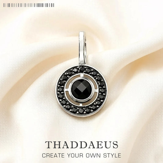 Damen-Anhänger schwarzes Ornament Bohemia aus Sterlingsilber