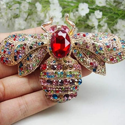 Brosche Biene Kristall Barock Vintage Glänzend Boutique Luxus Damen