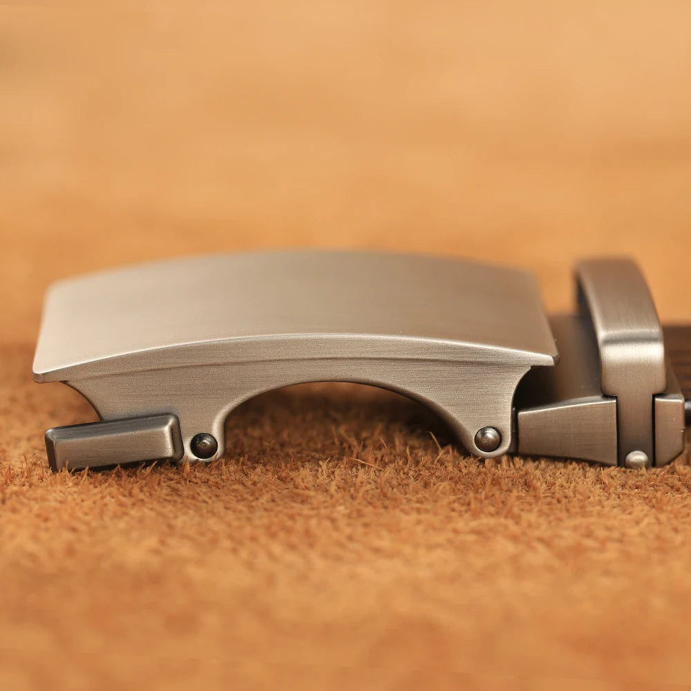 Herren Echtleder-Gürtel Krokodilmuster 3,5 cm Automatik-Schnalle Luxus Rindsleder