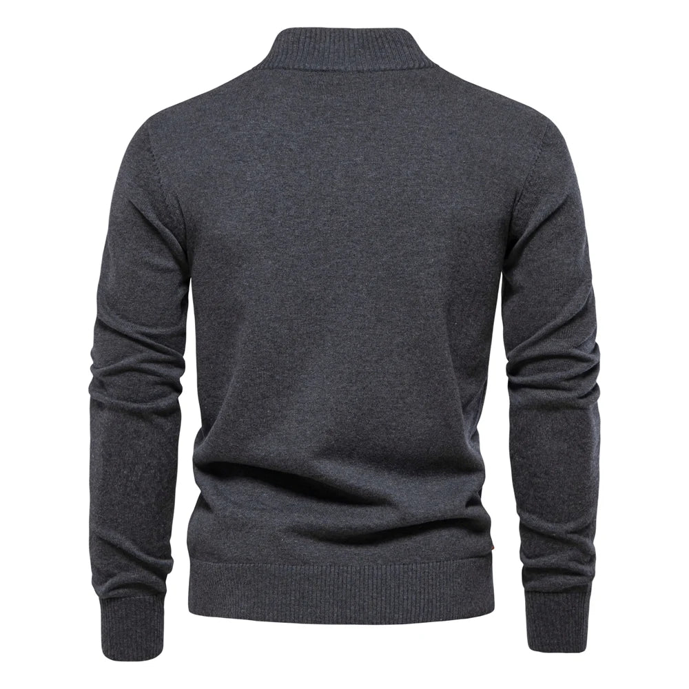 Herren Strickjacke mit Stehkragen und lässigem Button-Up für Herbst