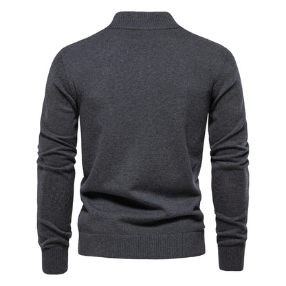 Herren Strickjacke mit Stehkragen und lässigem Button-Up für Herbst