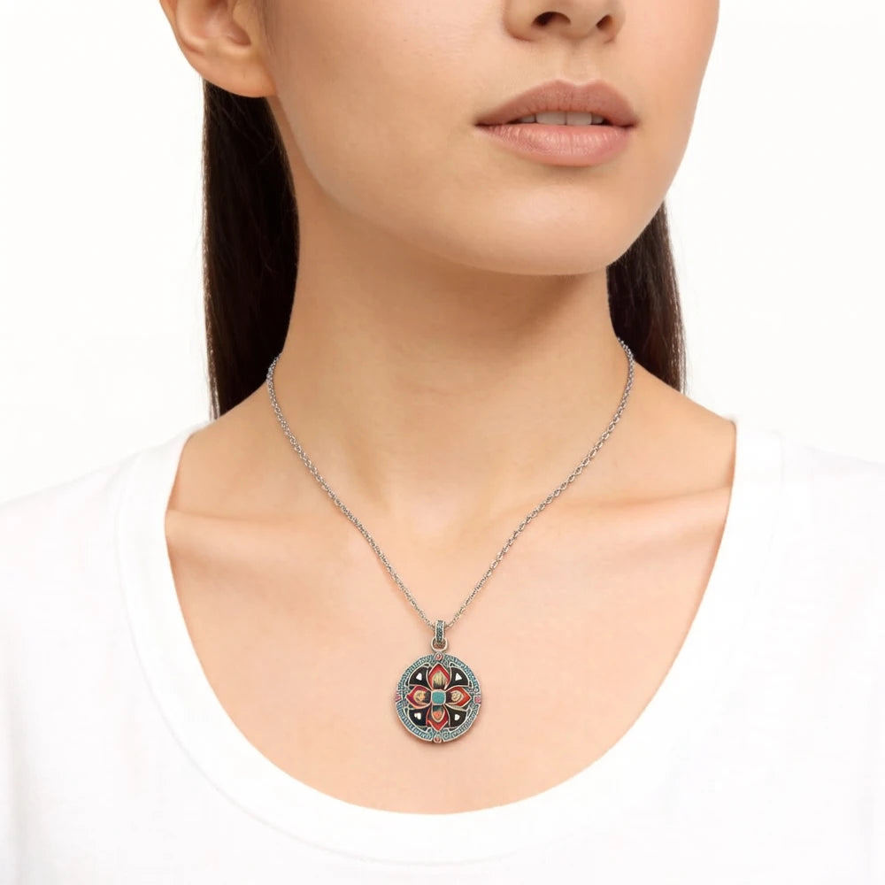 Damen-Charm-Anhänger asiatisches Ornament feminin aus Sterlingsilber