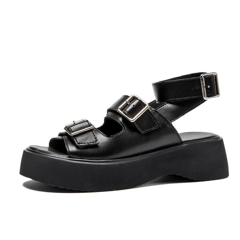 Aiyuqi Sandalen Frauen echtes Leder 2024 neue Sommer offene Frauen Strands andalen Keil Mode Damen Sandalen